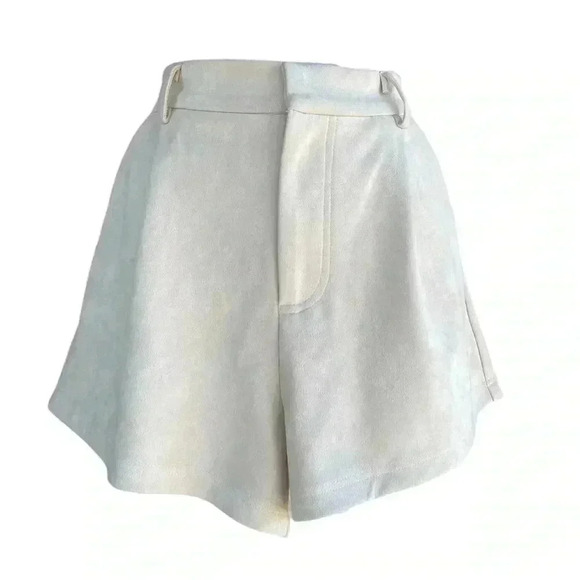 Glam women’s Shorts High Waist Fold Pleated Shorts color cream size M preloved - Picture 6 of 9